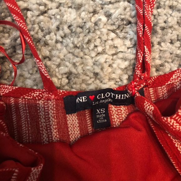 ONE CLOTHING RED AND WHITE STRIPED ROMPER - Picture 3 of 3